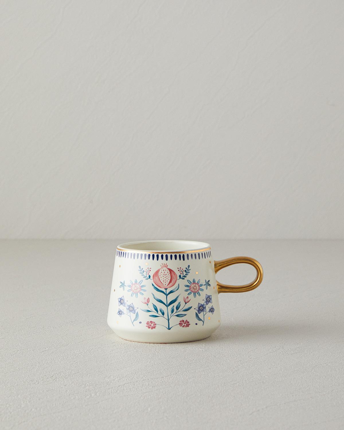 Carnival Flower Stoneware Kupa Renkli