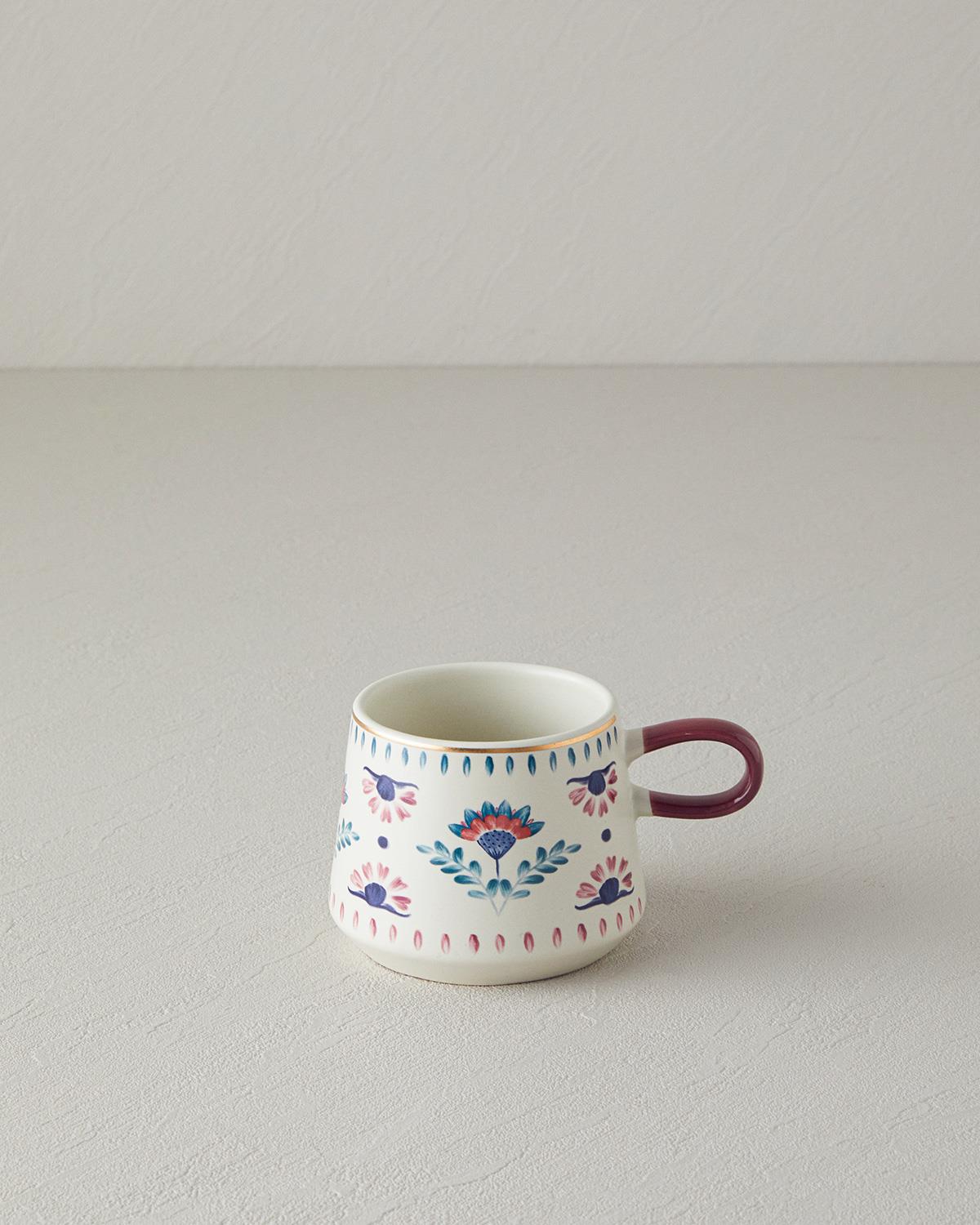 Carnival Time Stoneware Kupa Mavi - Pembe