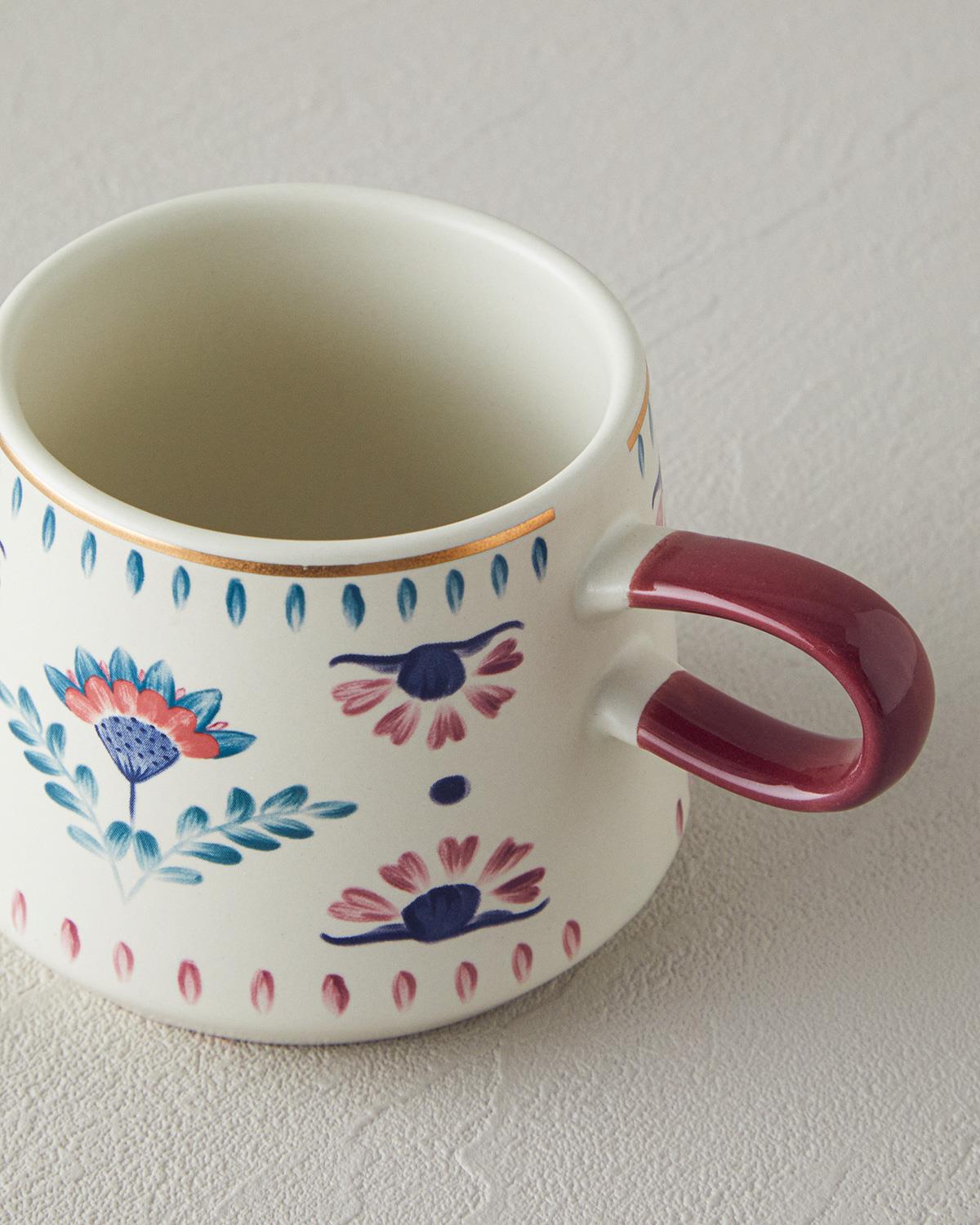 Carnival Time Stoneware Kupa Mavi - Pembe