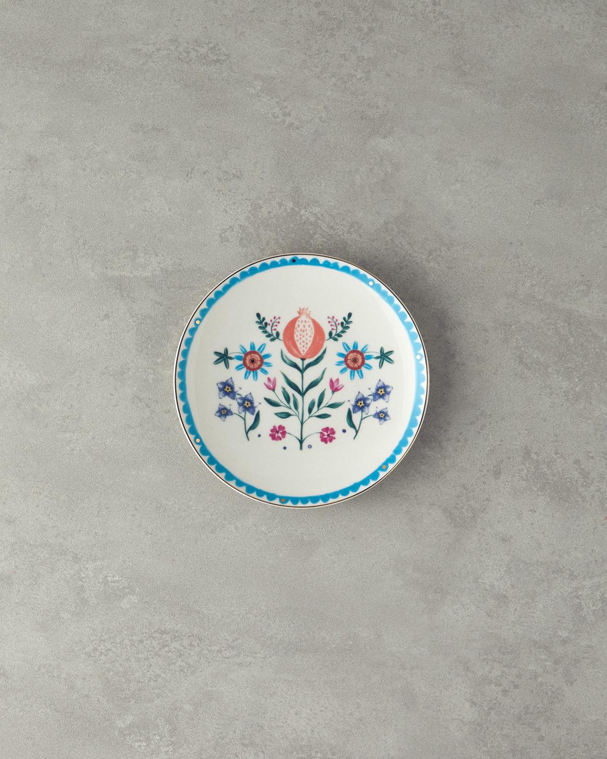 Carnival Tulip Bone Porselen Pasta Tabağı 20 cm Renkli