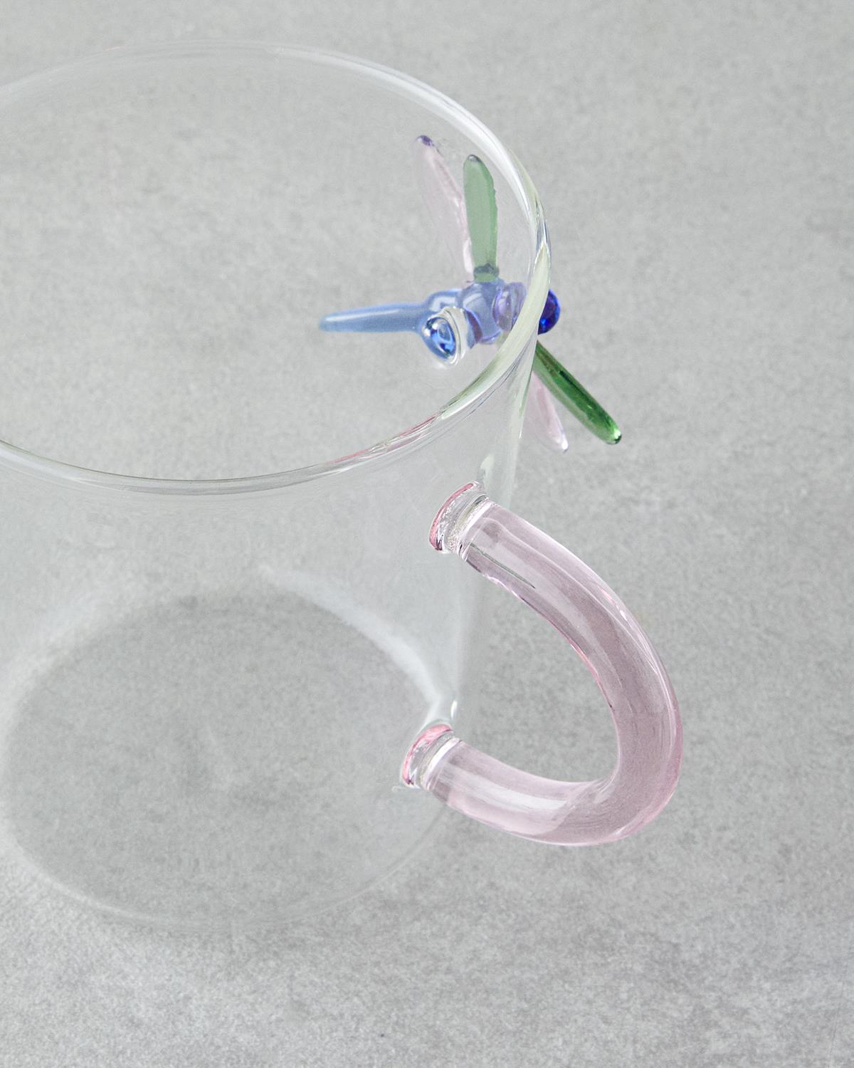 Carole Borosilikat Kupa 310 ml Pembe - Mavi