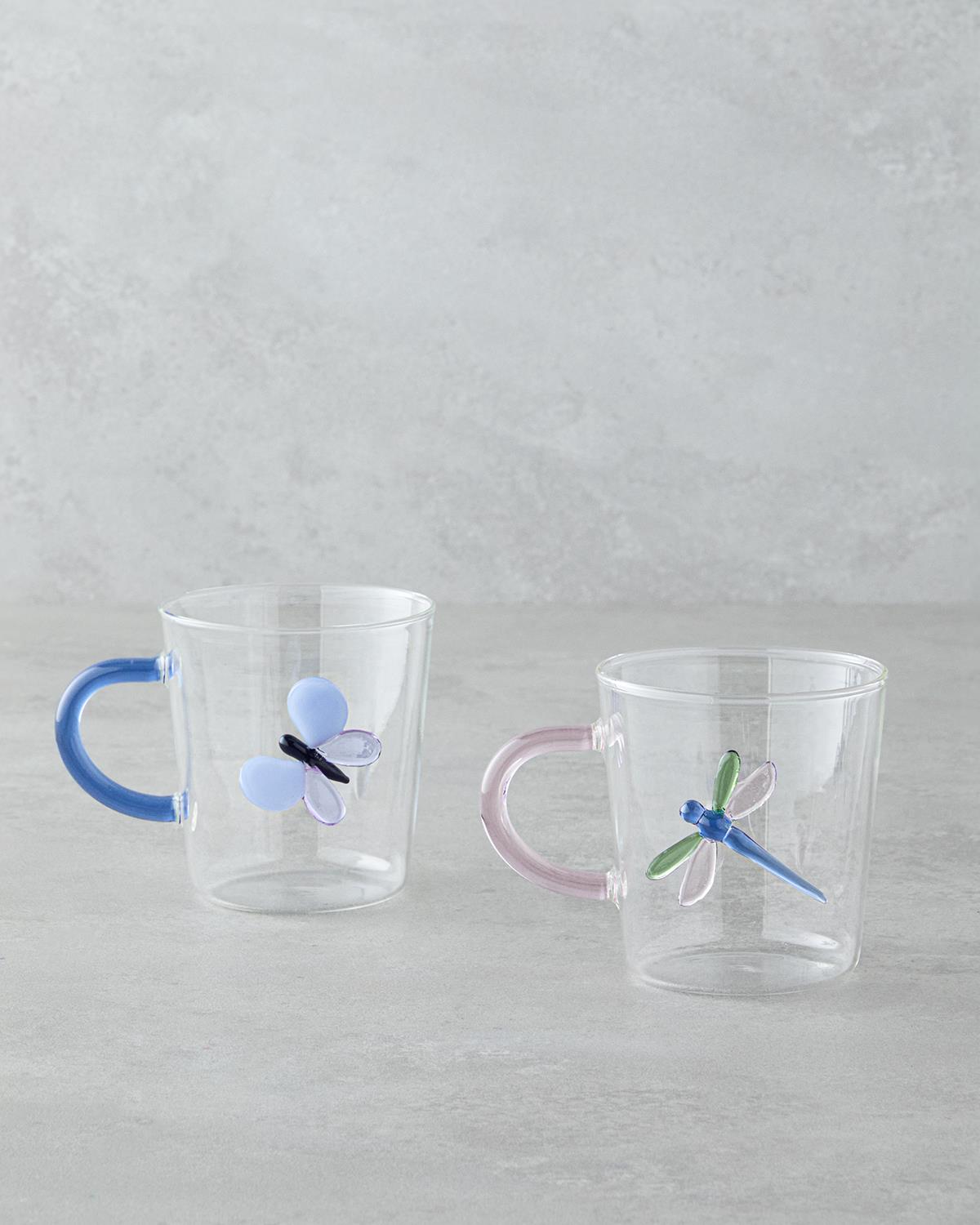 Carole Borosilikat Kupa 310 ml Pembe - Mavi