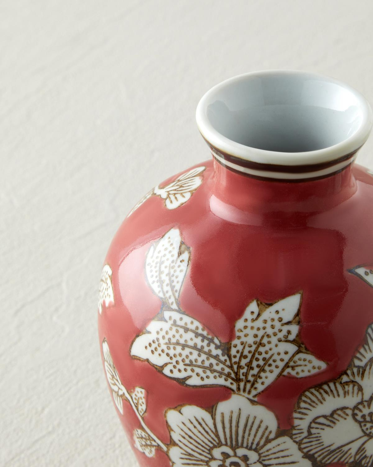 Casey Porselen Vazo 12 cm Kırmızı