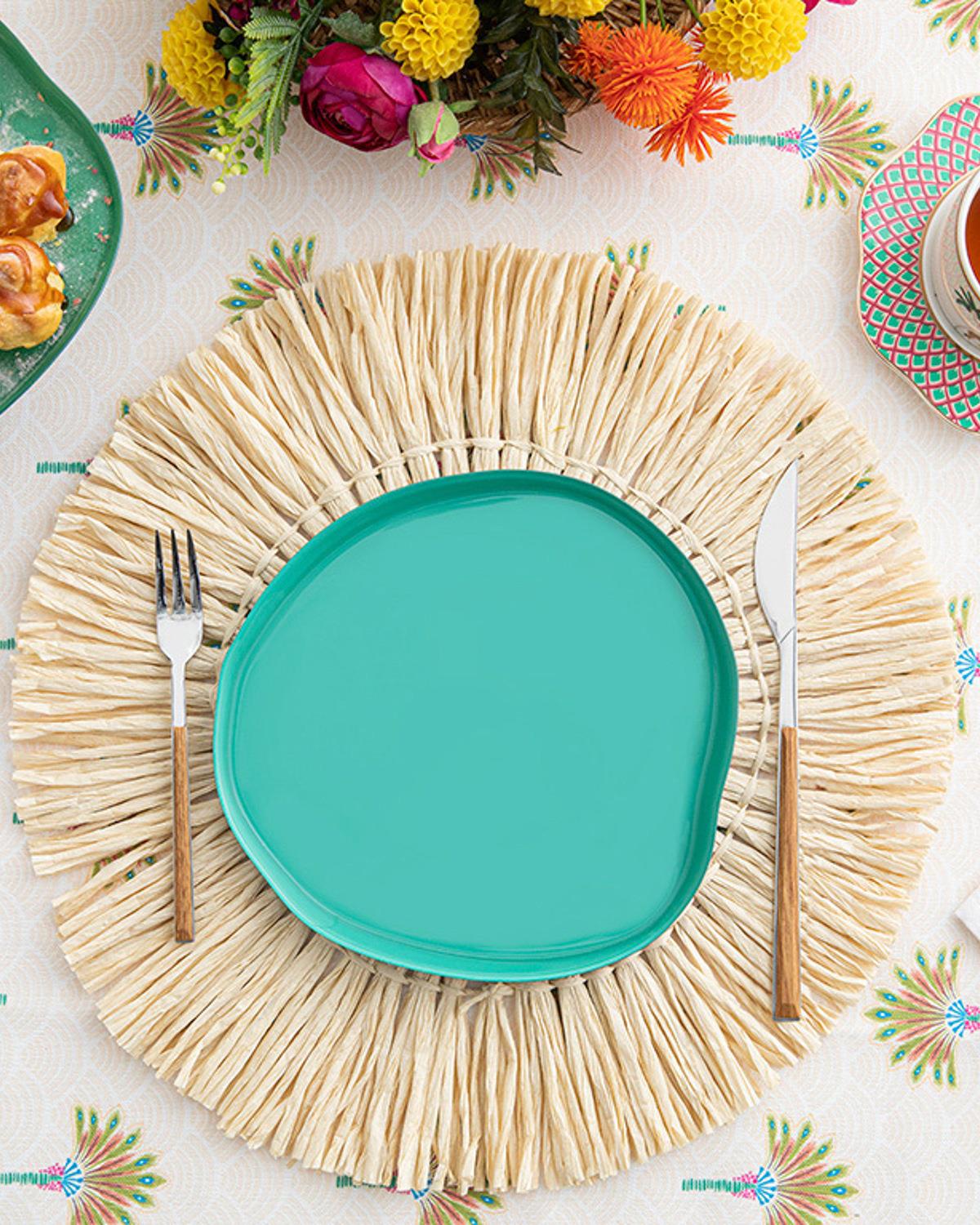 Charm Cam Pasta Tabağı Açık Mavi