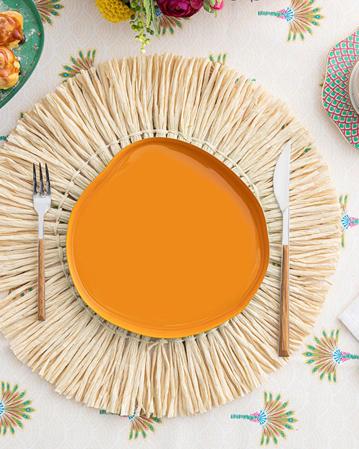 Charm Cam Pasta Tabağı Turuncu