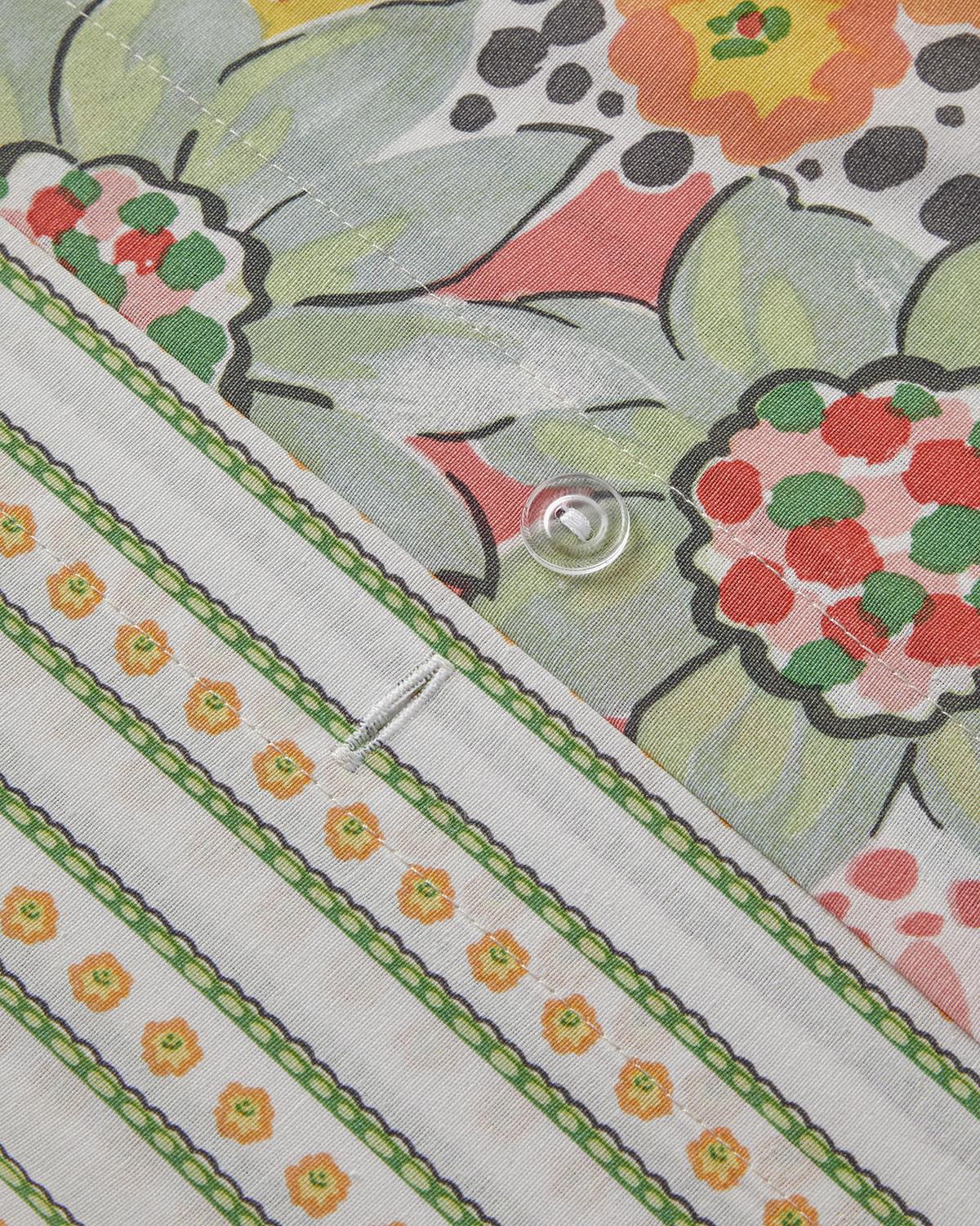 Charming Blossoms Kolay Ütülenir Çift Kişilik Nevresim Takımı 200x220 cm Pembe - Turuncu