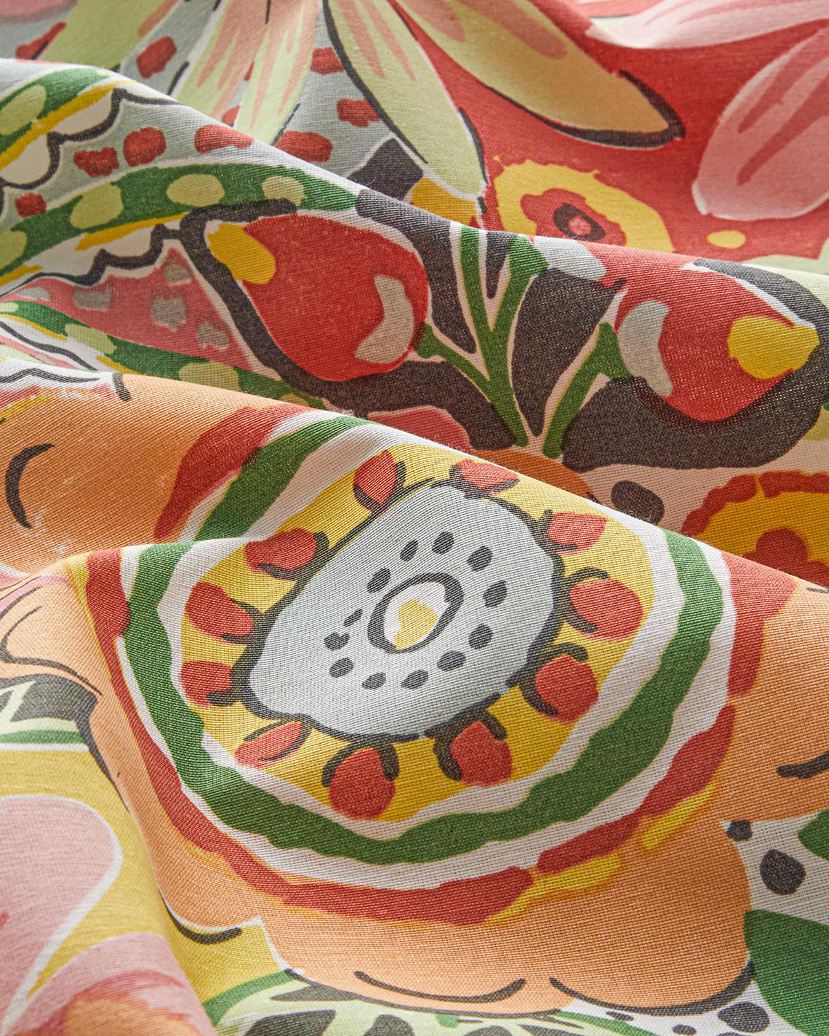 Charming Blossoms Kolay Ütülenir Çift Kişilik Nevresim Takımı 200x220 cm Pembe - Turuncu
