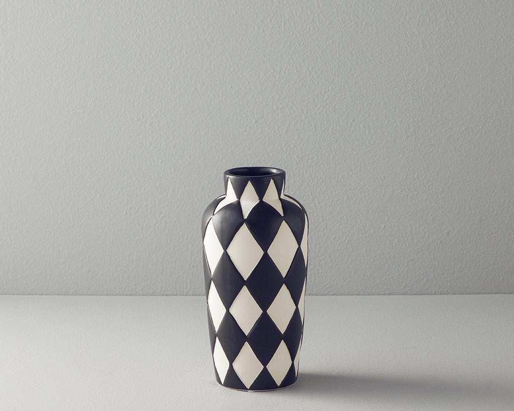 Checker Dolomite Vazo Siyah