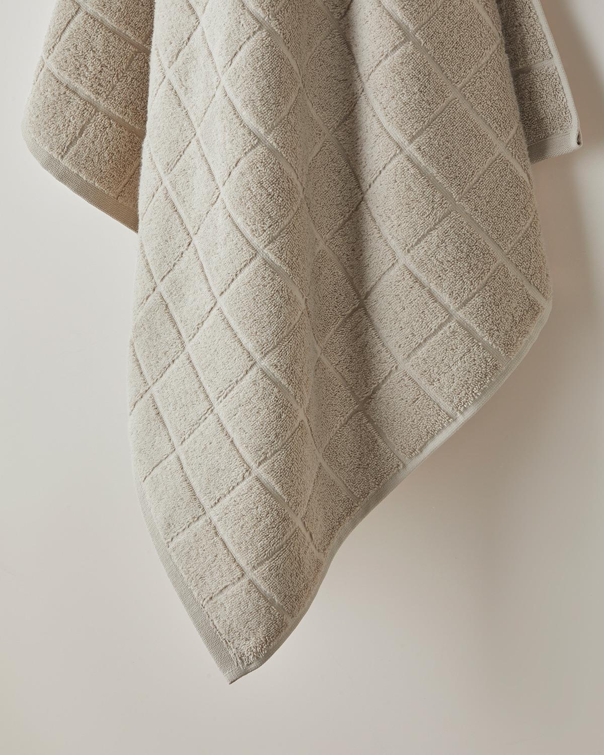 Chequer %100 Pamuk Banyo Havlusu 80x150 cm Bej