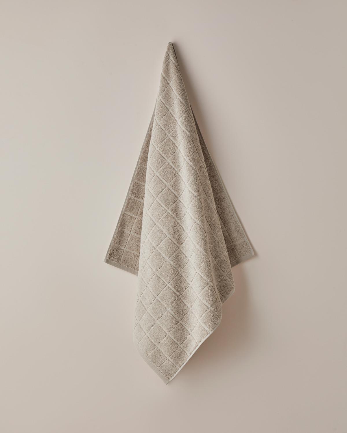 Chequer %100 Pamuk Banyo Havlusu 80x150 cm Bej