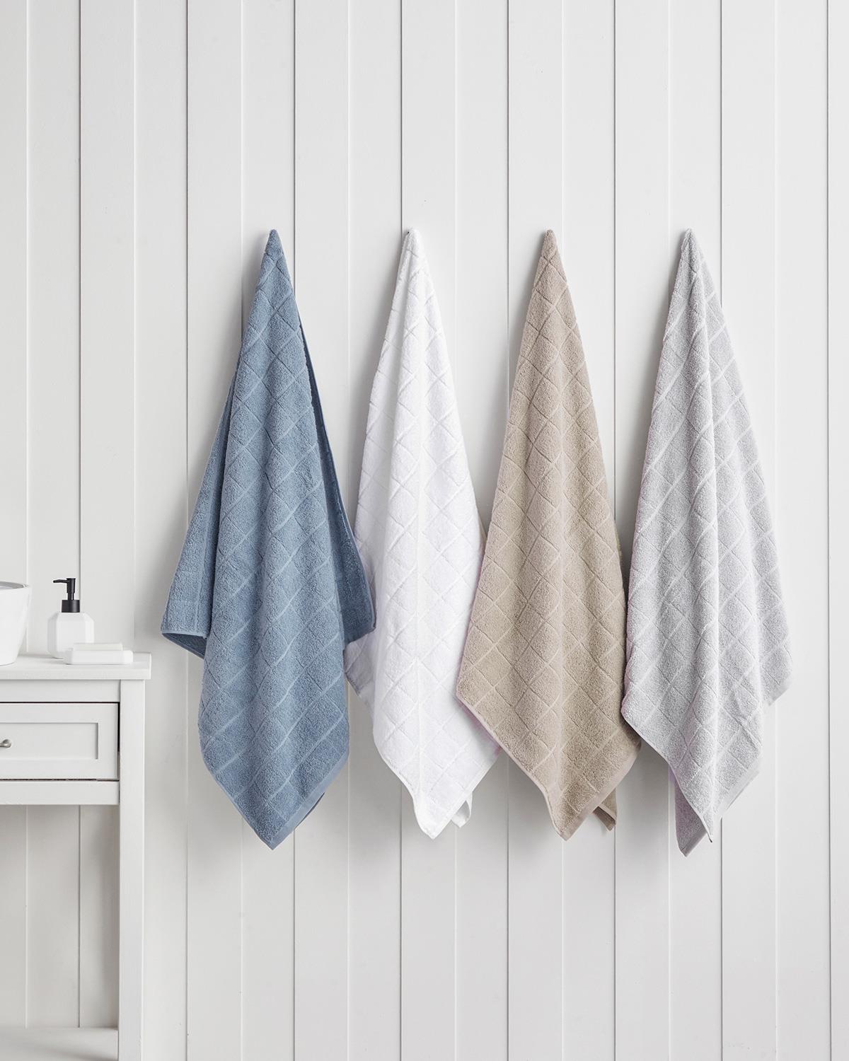 Chequer %100 Pamuk Banyo Havlusu 80x150 cm Beyaz