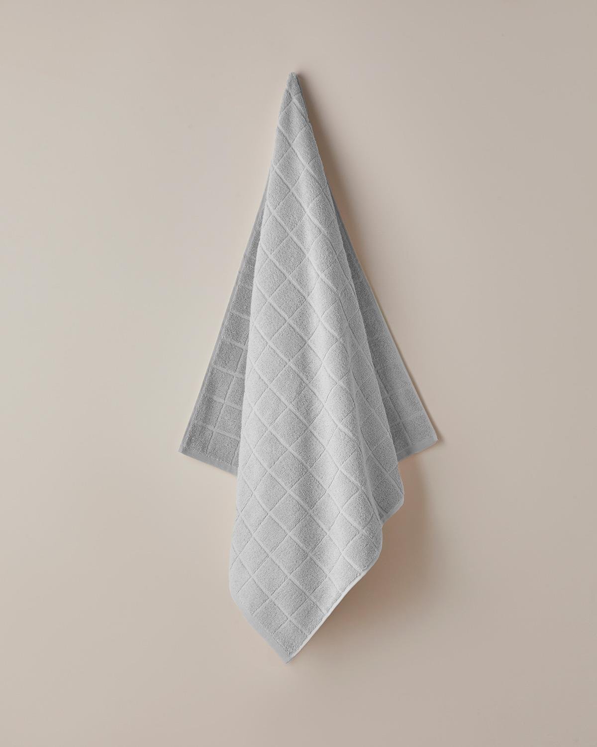 Chequer %100 Pamuk Banyo Havlusu 80x150 cm Gri