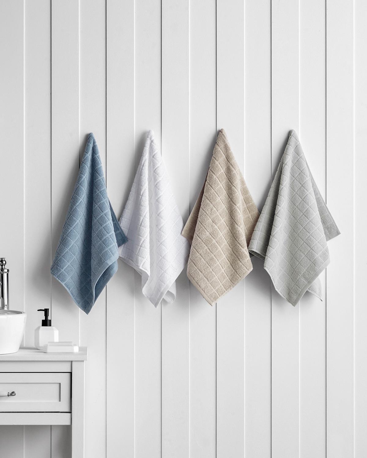 Chequer %100 Pamuk Yüz Havlusu 50x80 cm Mavi