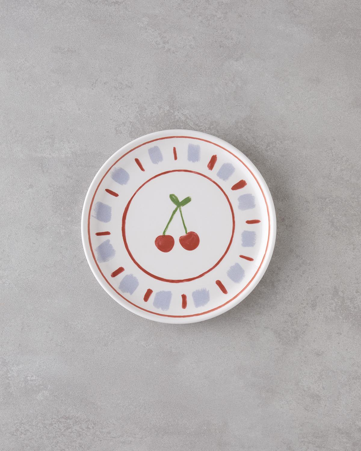 Cherry Seramik Pasta Tabağı 20 cm Renkli
