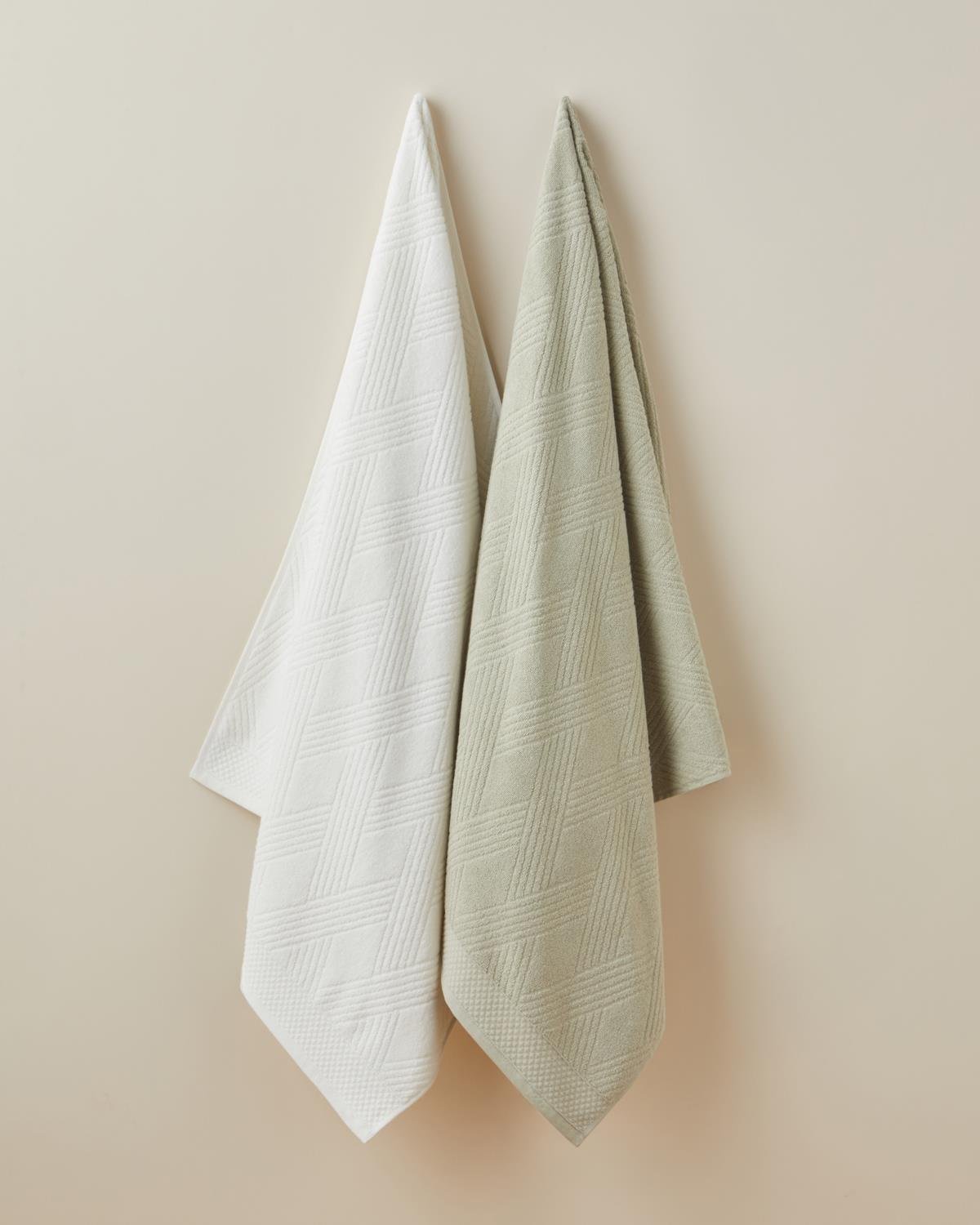 Chic Diamond Pamuk Banyo Havlusu 80x150 cm Fildişi