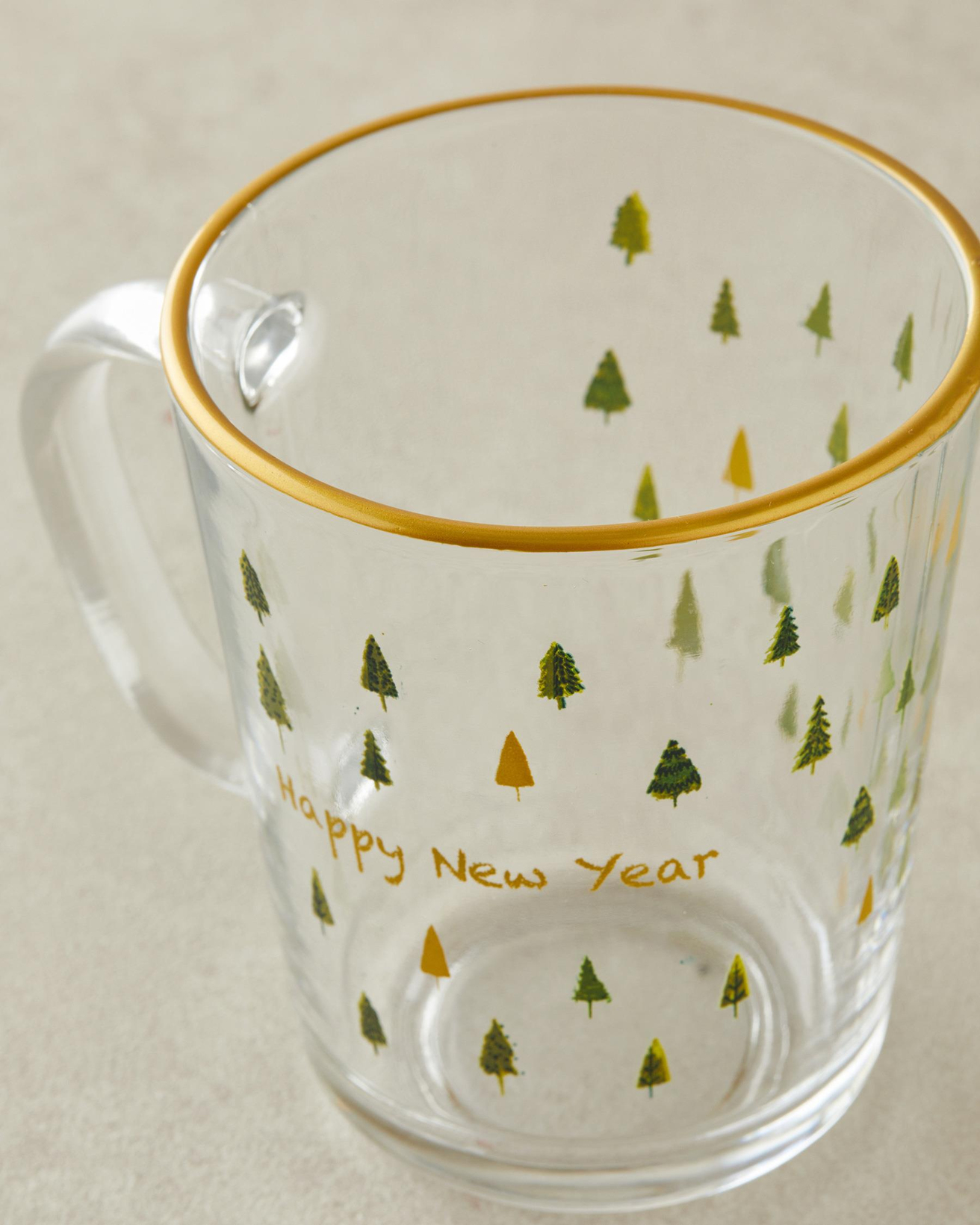 Christmas Pine Cam Kupa 360 ml Gold
