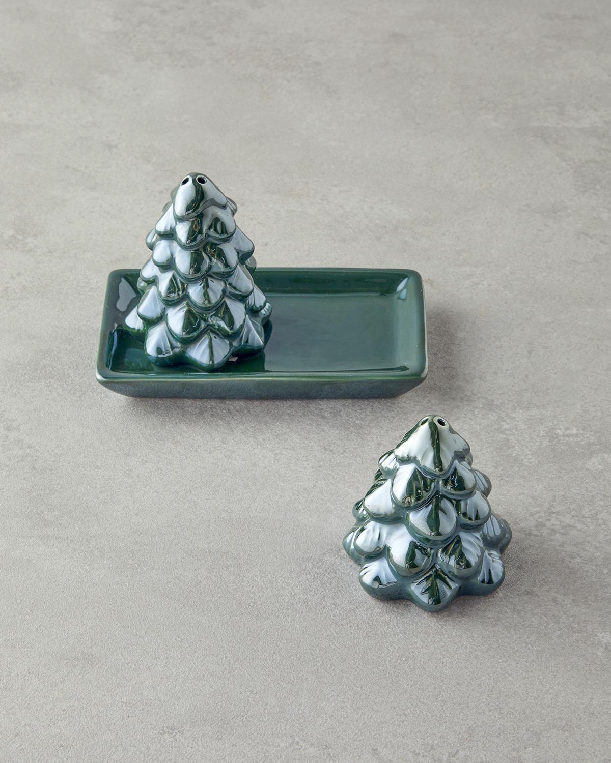 Christmas Tree Dolomite 2'li Tuzluk - Biberlik 6x14 cm Yeşil