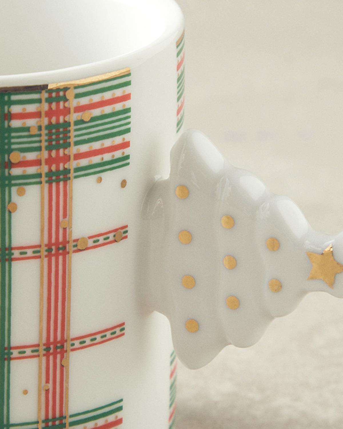 Christmas Tree New Bone China Kupa Kırmızı