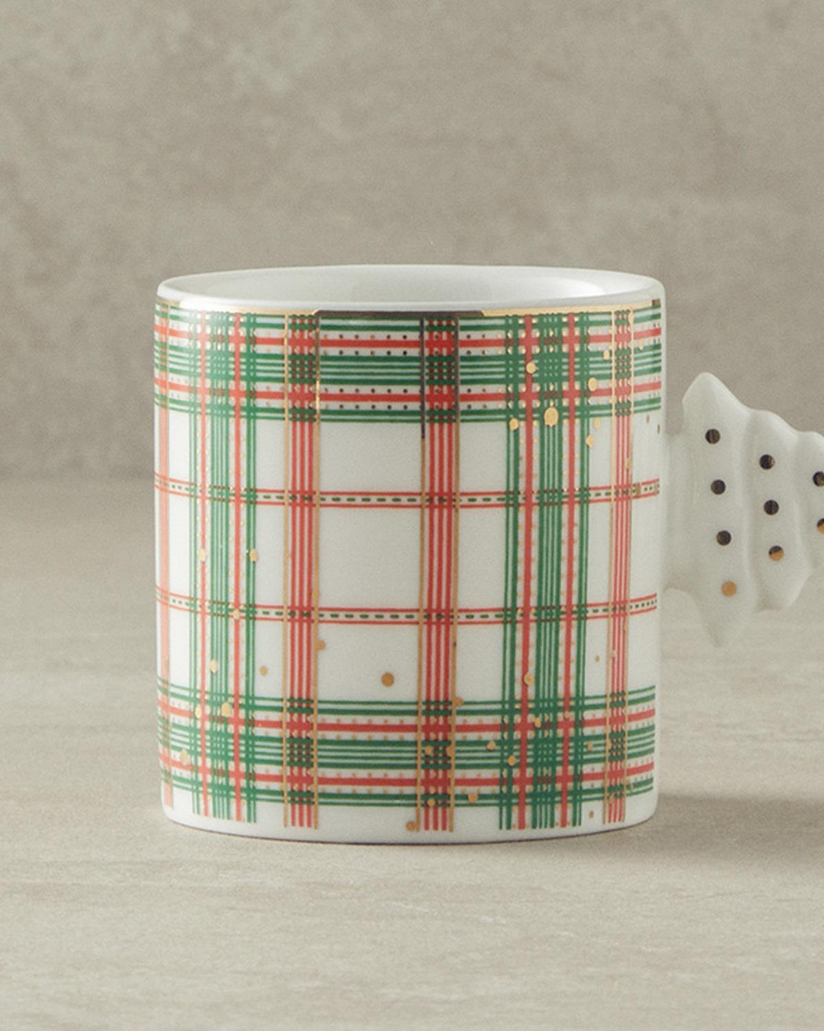 Christmas Tree New Bone China Kupa Kırmızı