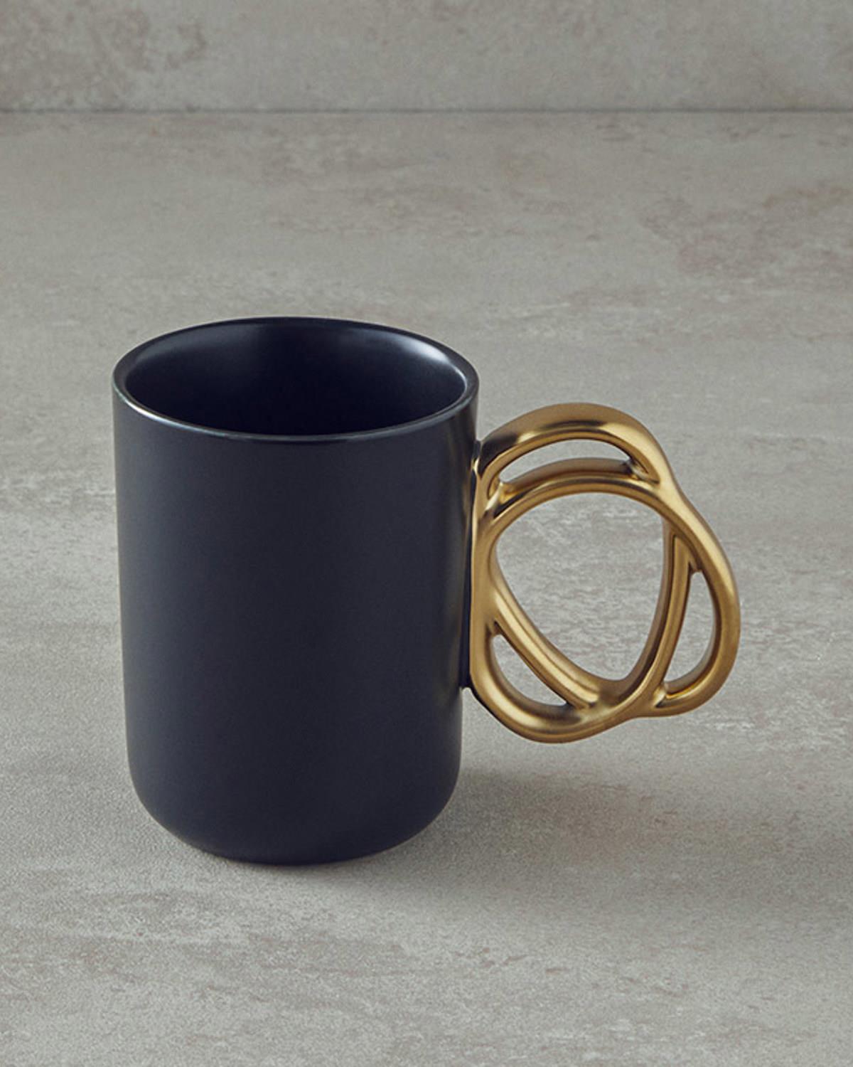 Circles New Bone China Kupa 300 ml Siyah