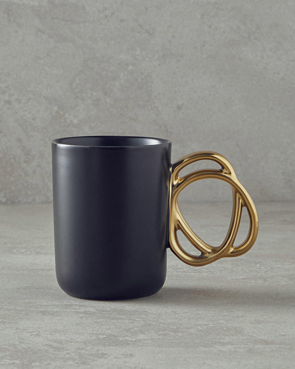 Circles New Bone China Kupa 300 ml Siyah