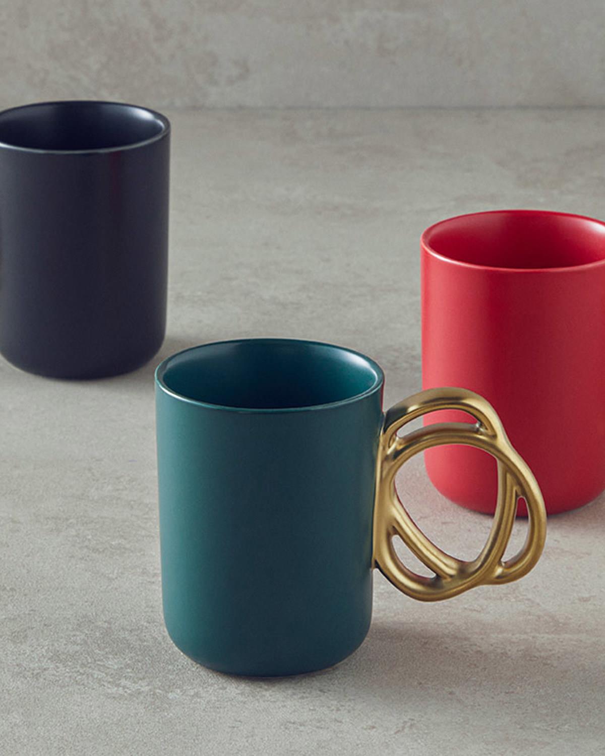 Circles New Bone China Kupa 300 ml Yeşil
