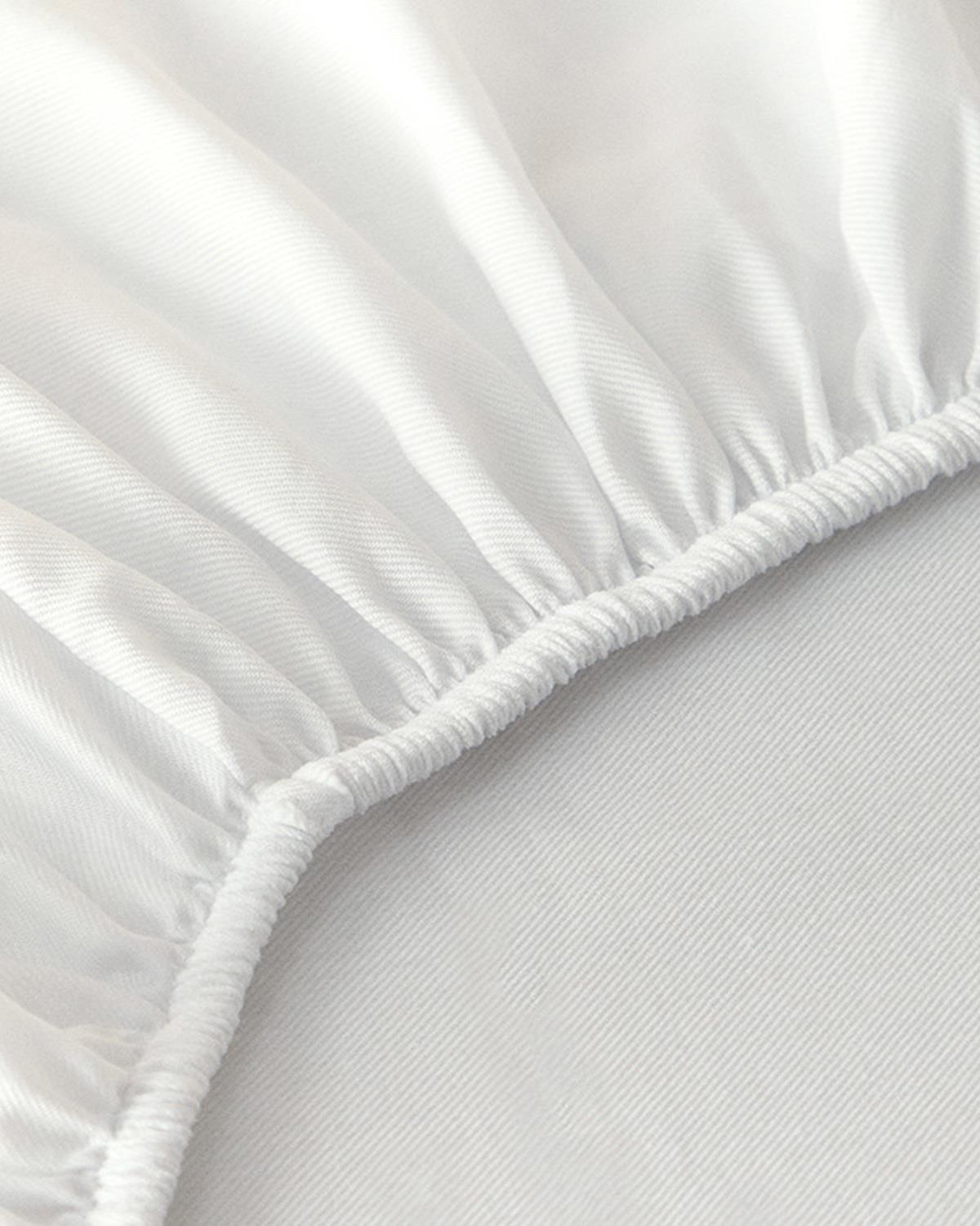 Classy Twill Çift Kişilik Lastikli Çarşaf Beyaz