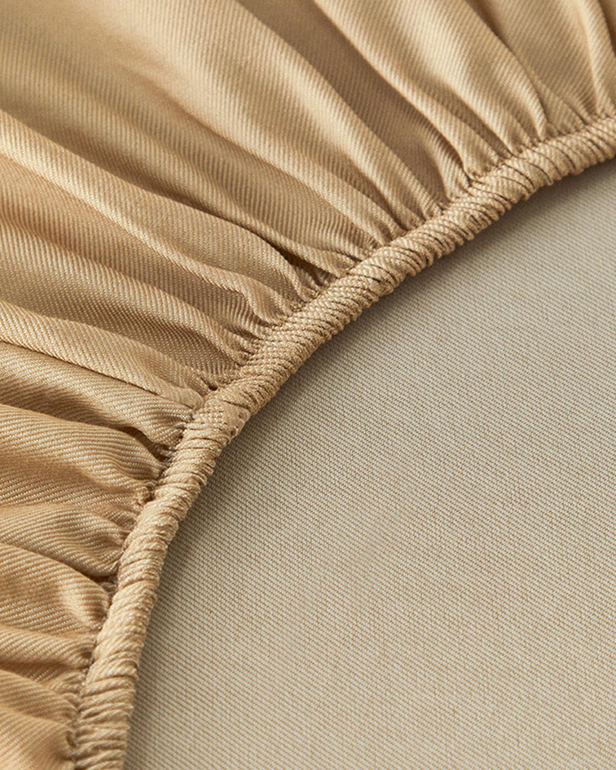 Classy Twill Çift Kişilik Lastikli Çarşaf Bej