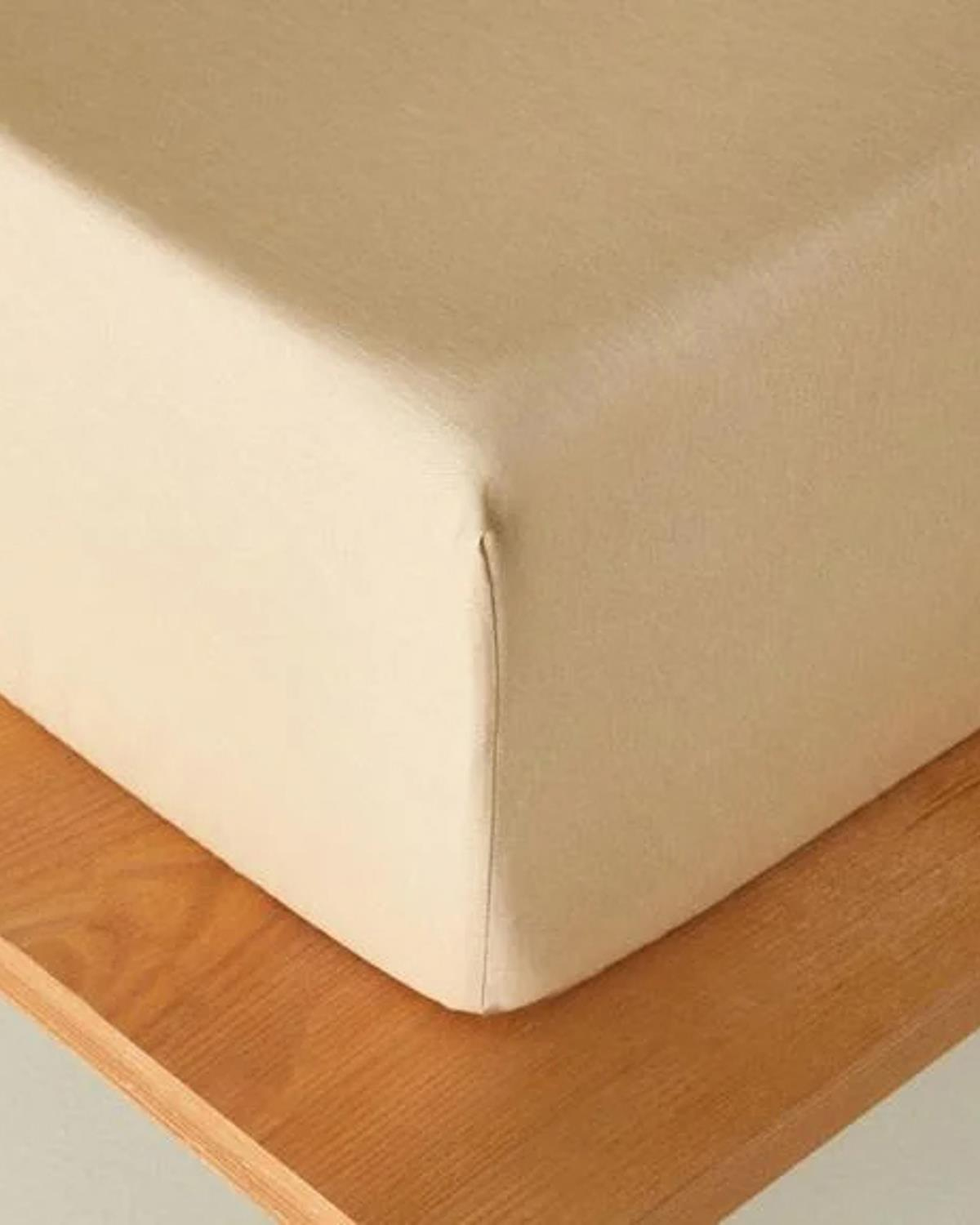 Classy Twill King Size Lastikli Çarşaf Bej