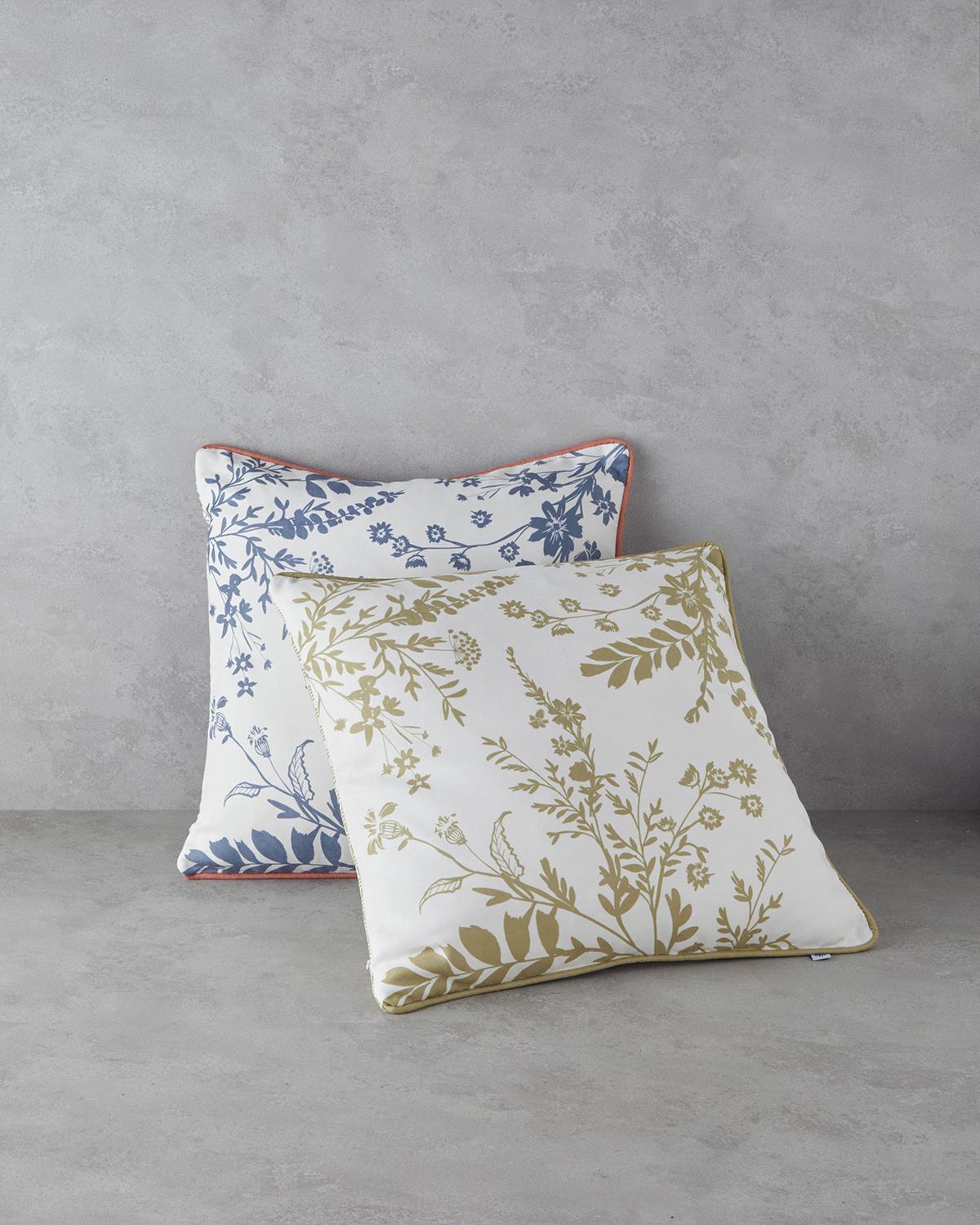 Cluster Çift Taraflı Kırlent Kılıfı 45x45 cm Lacivert - Kiremit