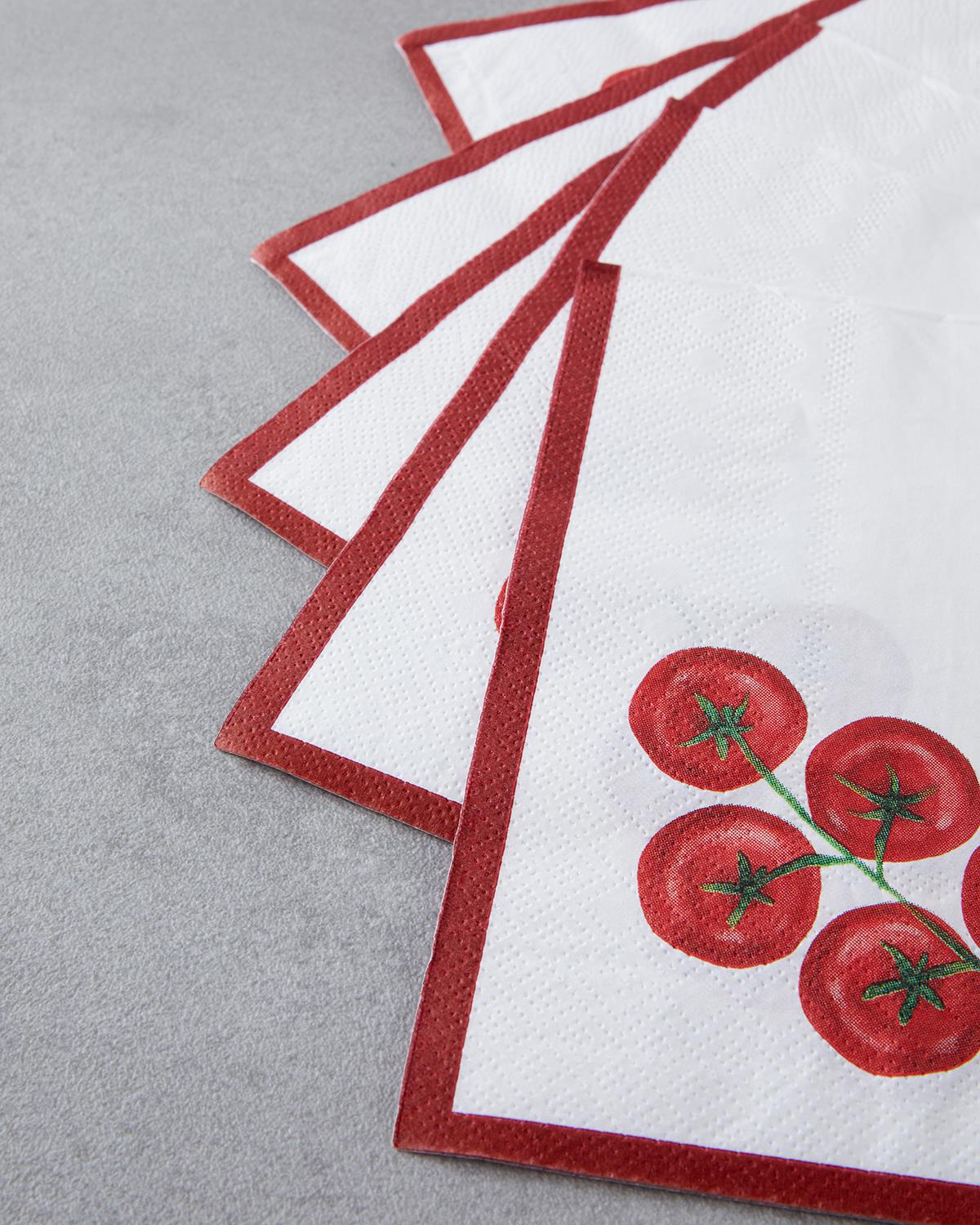 Clyra Kağıt 20'li Kağıt Peçete 33x33 cm Beyaz - Kırmızı