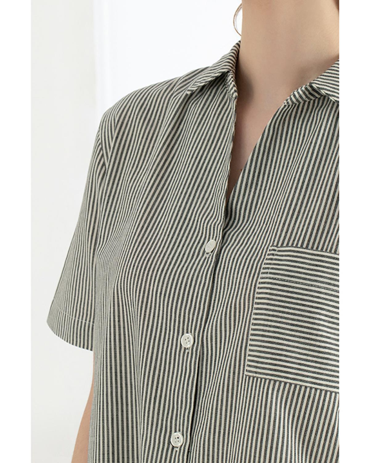 Coastal Shirt Pamuk Kadın Gecelik İndigo