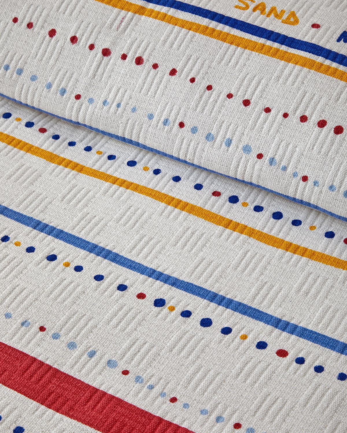 Coastal Stripe Tek Kişilik Pike Kırmızı