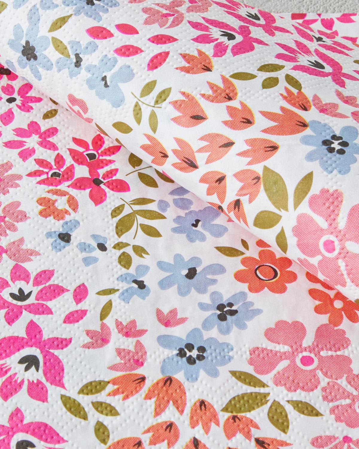 Colorful Blooms Kağıt 20'li Kağıt Peçete 33x33 cm Turuncu