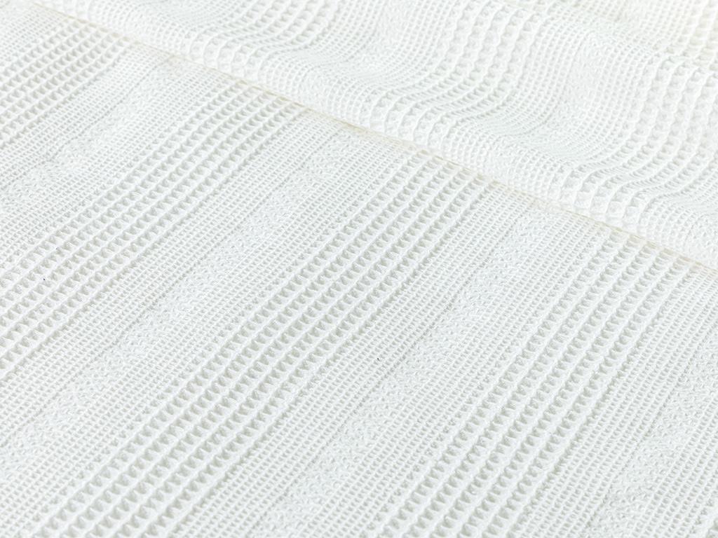 Comb Düz Pamuklu Tek Kişilik Pike Beyaz