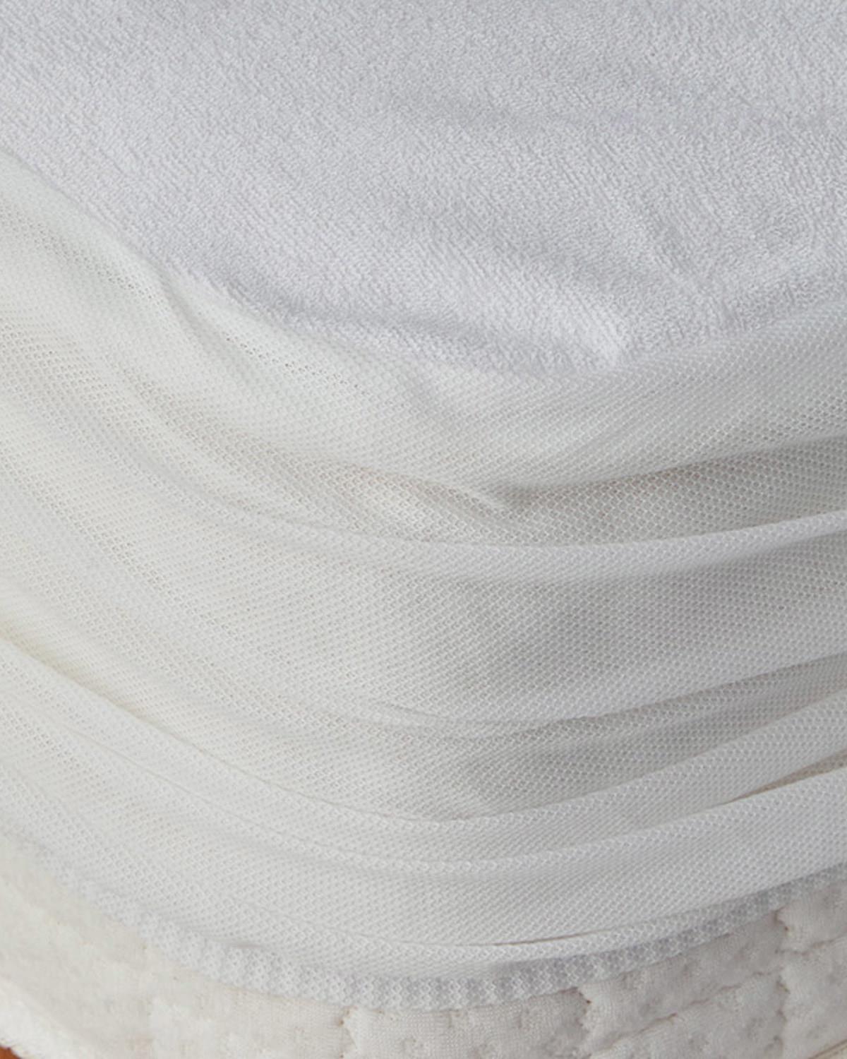 Comfort Pamuklu Sıvı Geçirmez Çift Kişilik Alez Beyaz