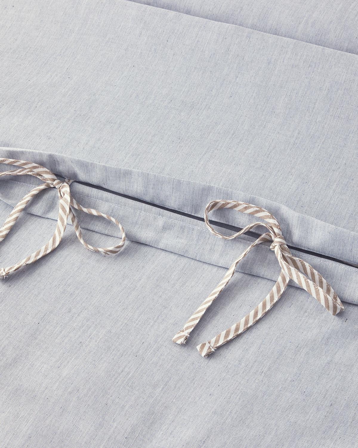 Comfy Plain Çift Kişilik Nevresim Takımı Mavi - Bej