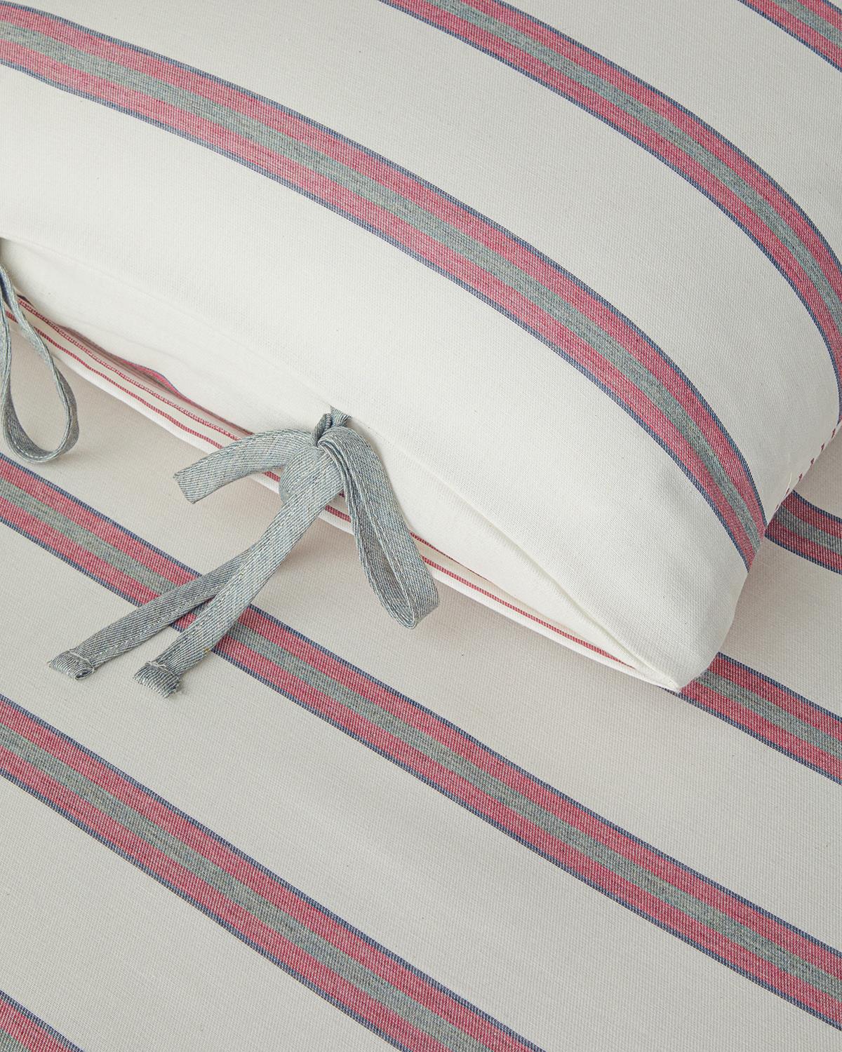 Cool Stripe İpliği Boyalı King Size Nevresim Takımı 240x220 cm Bordo-Yeşil