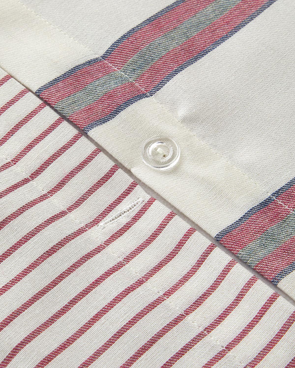 Cool Stripe İpliği Boyalı Tek Kişilik Nevresim Takımı 160x220 cm Bordo-Yeşil