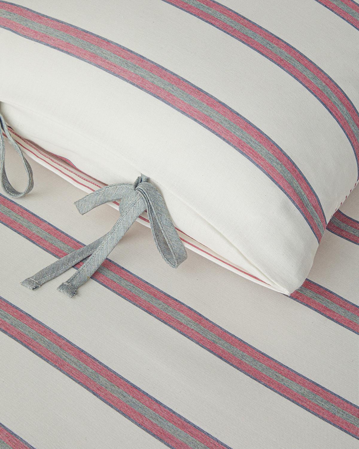 Cool Stripe İpliği Boyalı Tek Kişilik Nevresim Takımı 160x220 cm Bordo-Yeşil