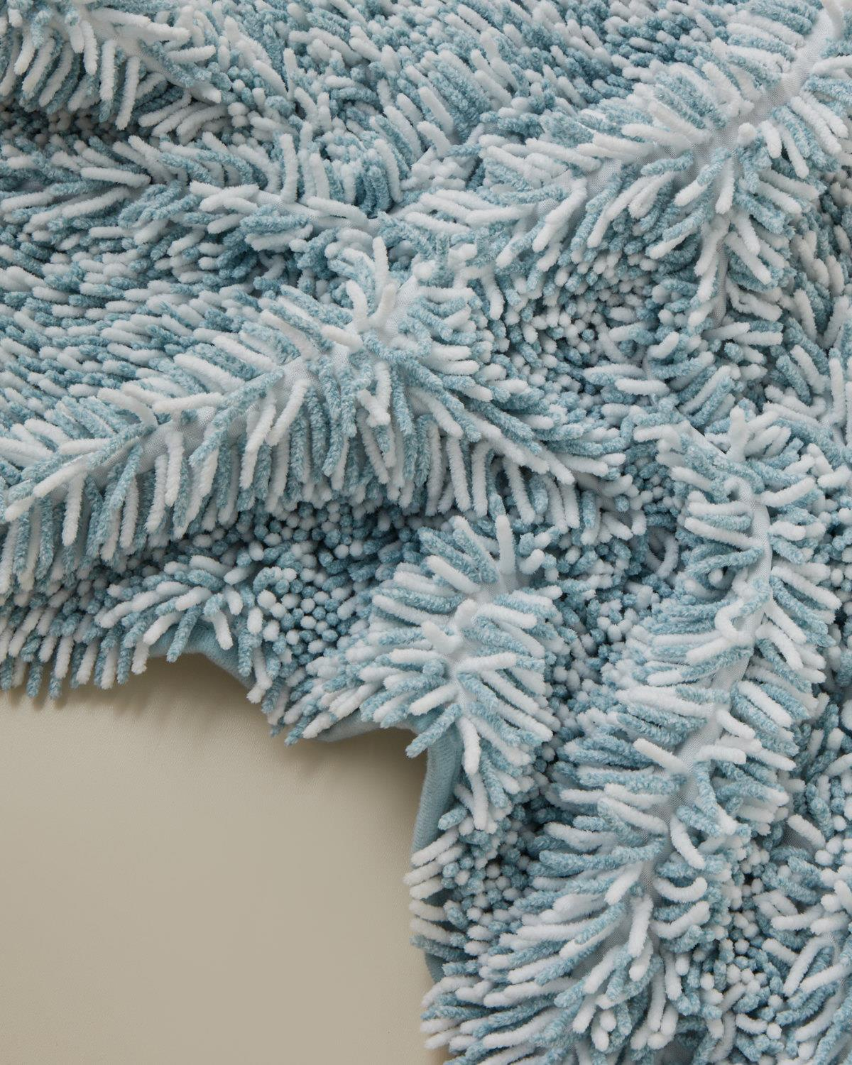 Corallo Kaydırmaz Taban Banyo Paspası Seti 60x90 + 40x60 cm Mavi-Beyaz