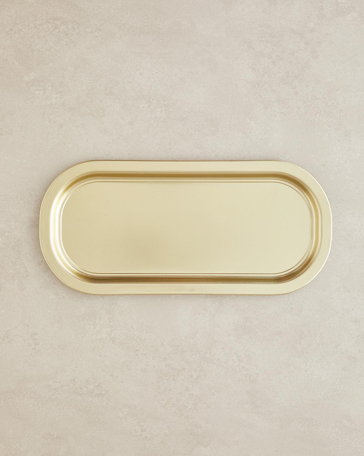 Cordie Metal Tepsi 35x15 cm Gold