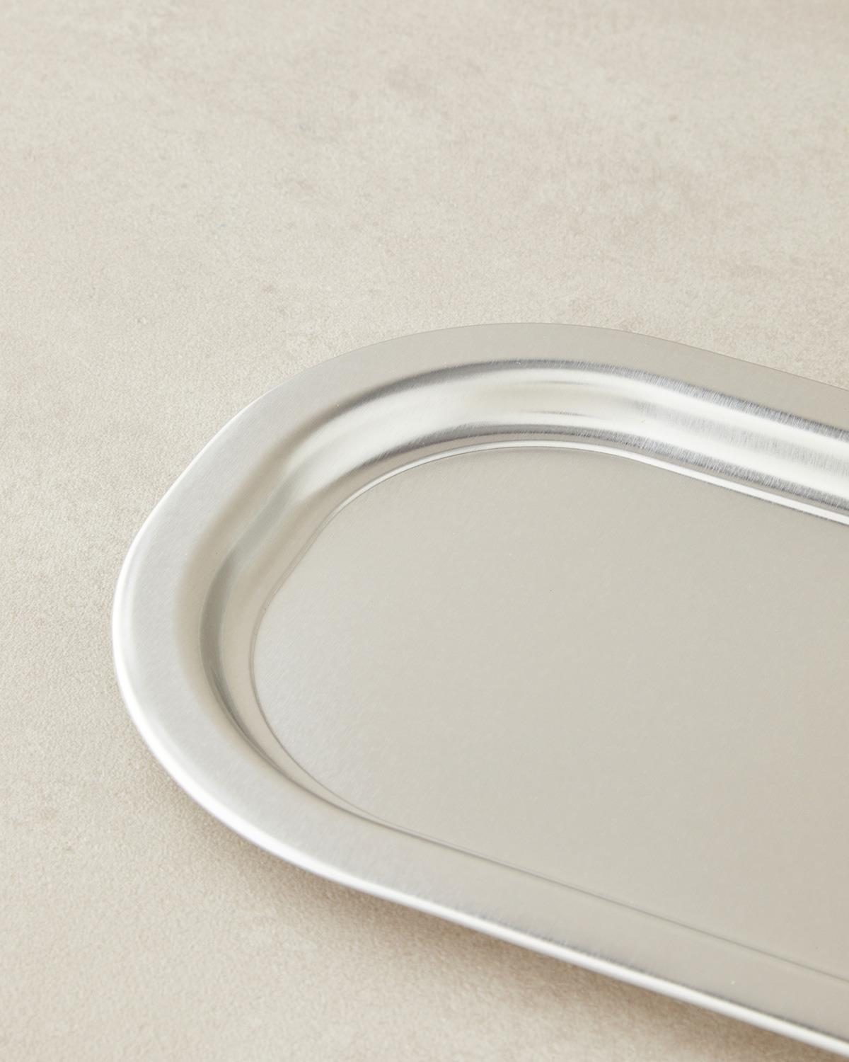 Cordie Metal Tepsi 35x15 cm Silver