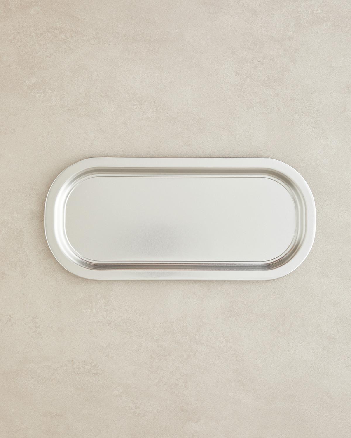 Cordie Metal Tepsi 35x15 cm Silver