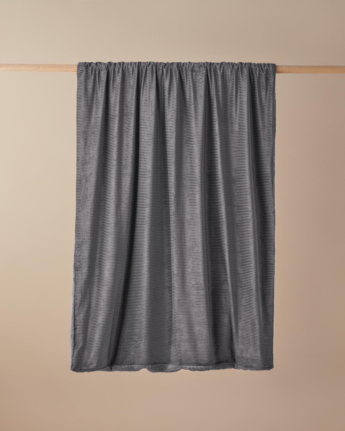 Corduroy Sherpa Kadife Tv Battaniye 120x160 cm Gri