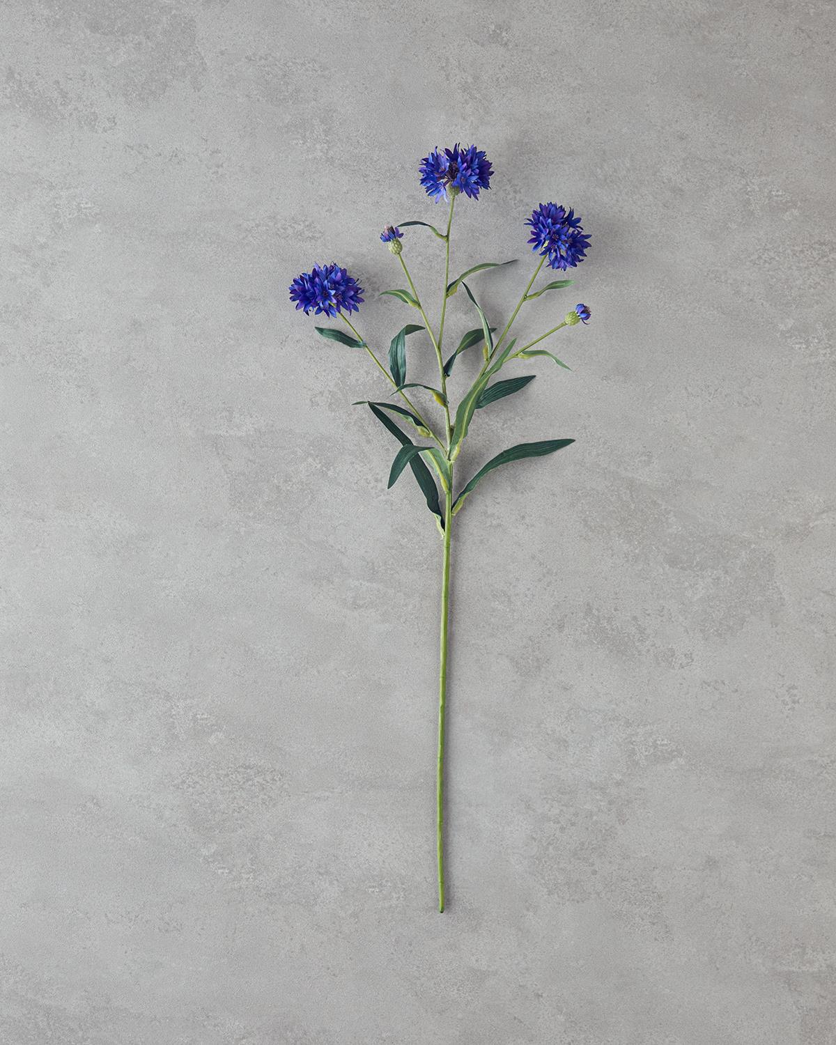 Cornflower Tek Dal Yapay Çiçek 64 cm Koyu Mavi