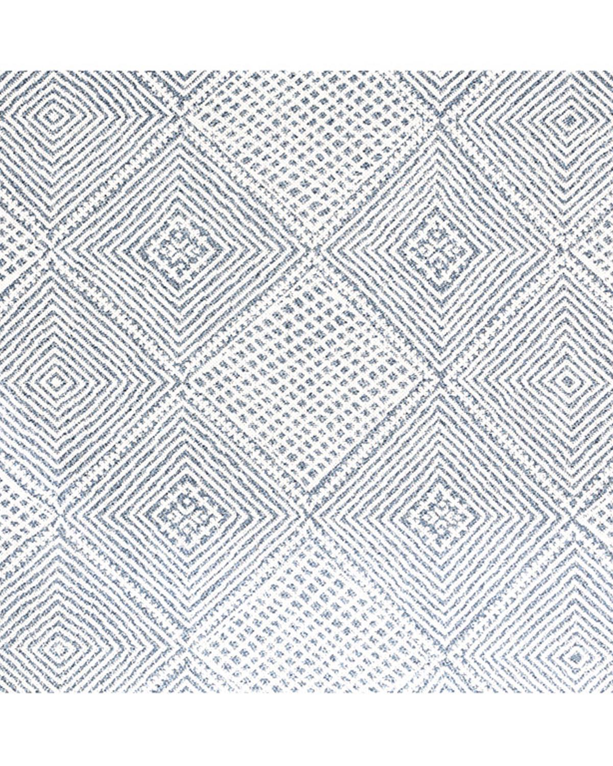 Cotton Geometric Dokuma Halı Lacivert