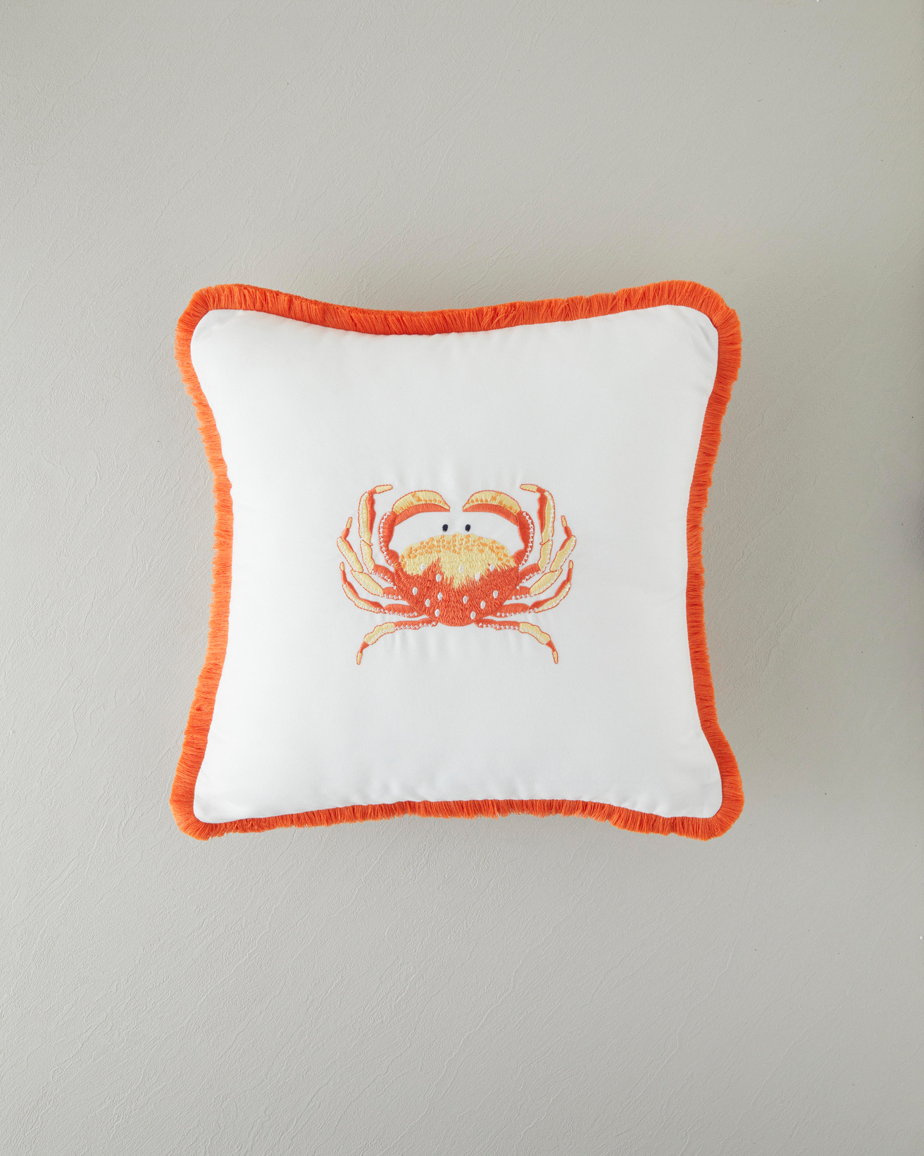 Crab Nakışlı Kırlent Kılıfı Turuncu