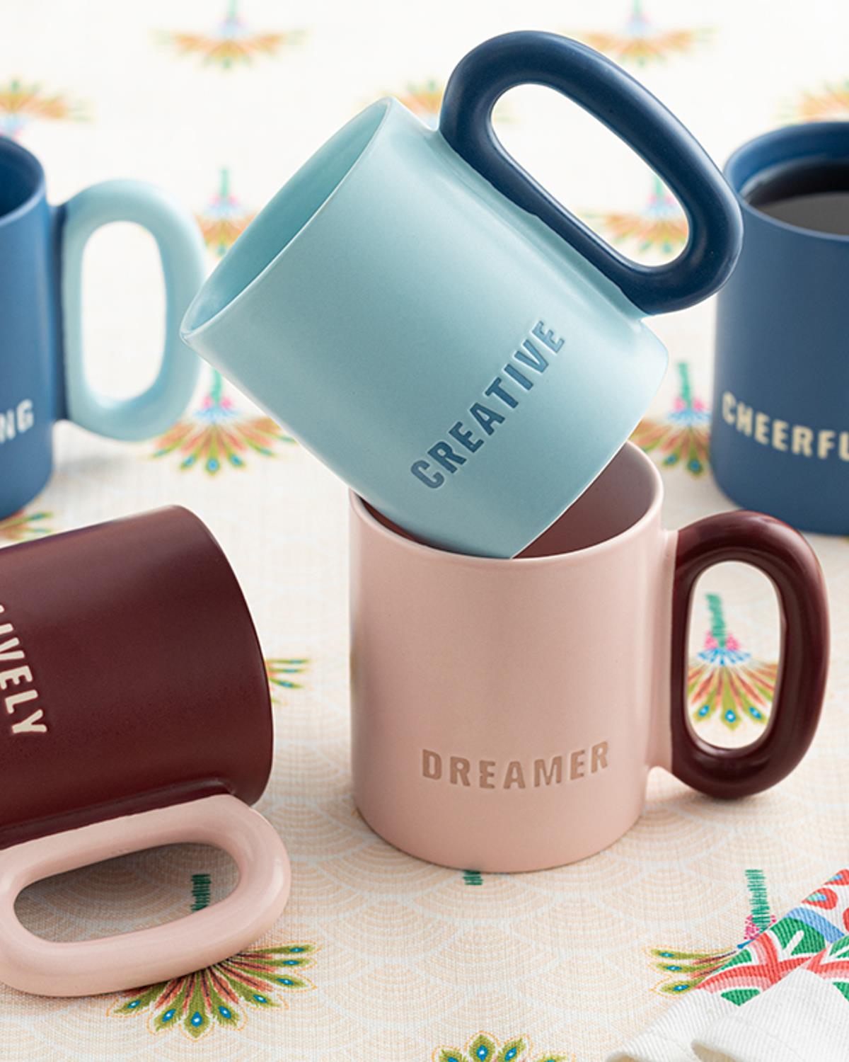 Creative New Bone China Kupa 350 ml Açık Mavi
