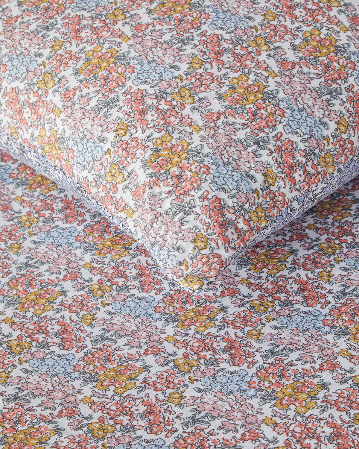 Crispy Bouquets Kolay Ütülenir Tek Kişilik Nevresim Takımı 160x220 cm Turuncu